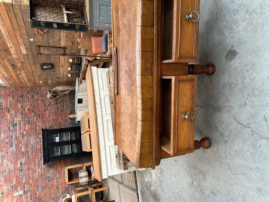 Large Beech Worktable, 1890s-WSZ-2020815