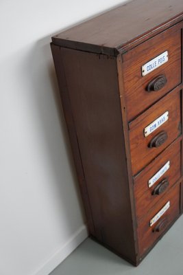 Large Belgian Pitch Pine Apothecary Cabinet with Enamel Shields, 1900s-XO-1743206