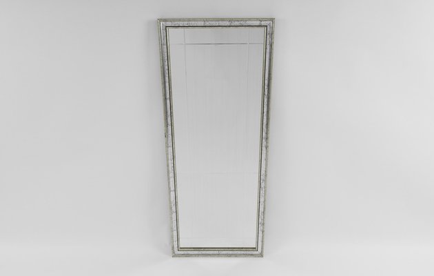 Large Bicolor Brass Wall Mirror, 1980s-KQB-1445291