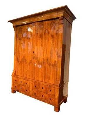 Large Biedermeier Armoire, Cherry Veneer, Rhineland, Germany, circa 1820-NNB-689500