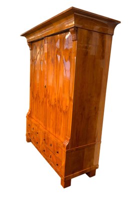 Large Biedermeier Armoire, Cherry Veneer, Rhineland, Germany, circa 1820-NNB-689500