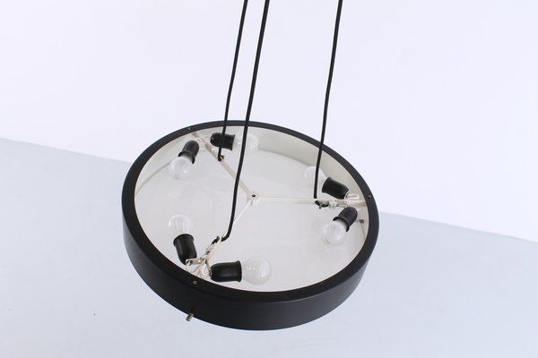 Large Black Ceiling Lamp attributed to Bruno Gatta for Stilnovo, 1950s-XT-1397741