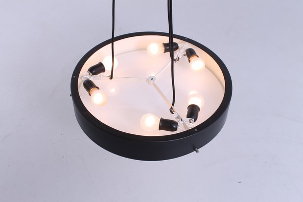 Large Black Ceiling Lamp attributed to Bruno Gatta for Stilnovo, 1950s-XT-1397741