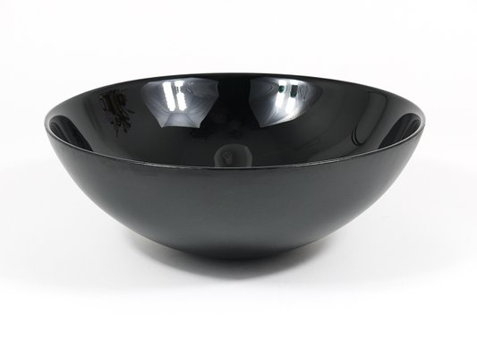 Large Black Centerpiece Glass Bowl from Riedel X Mesa, Italy, 1980s-MWV-2034433