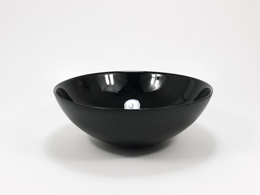 Large Black Centerpiece Glass Bowl from Riedel X Mesa, Italy, 1980s-MWV-2034433