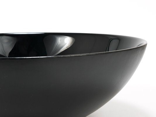 Large Black Centerpiece Glass Bowl from Riedel X Mesa, Italy, 1980s-MWV-2034433