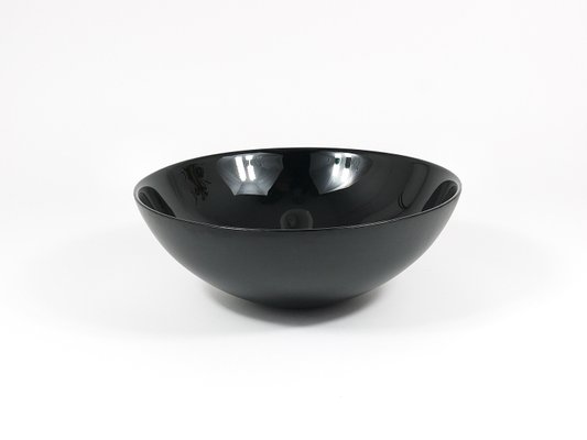 Large Black Centerpiece Glass Bowl from Riedel X Mesa, Italy, 1980s-MWV-2034433