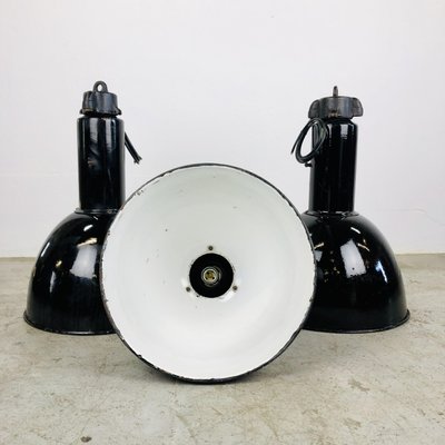 Large Black Enamel Factory Lamp from Electrovit-LCQ-1229969