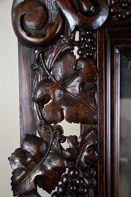 Large Black Forest Hand-Carved Wall Mirror with Grapes and Leaves, Austria, 1919-TQA-1322371