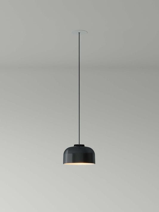 Large Black Headhat Bowl Pendant Lamp by Santa & Cole