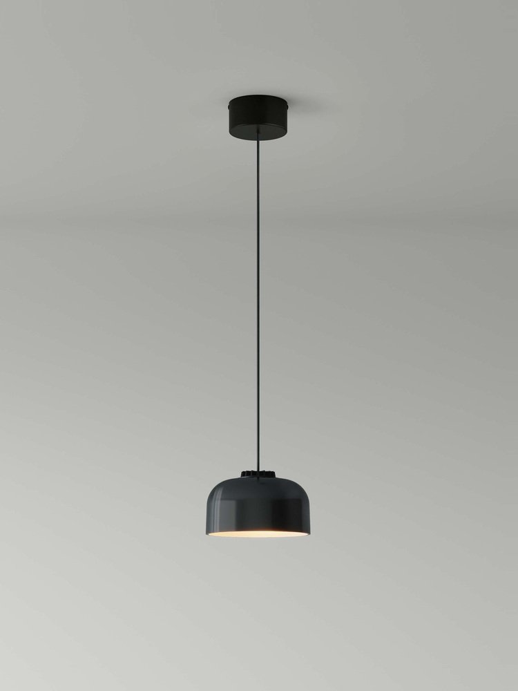 Large Black Headhat Bowl Pendant Lamp by Santa & Cole