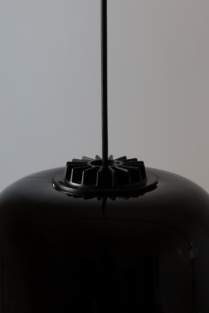 Large Black Headhat Bowl Pendant Lamp by Santa & Cole