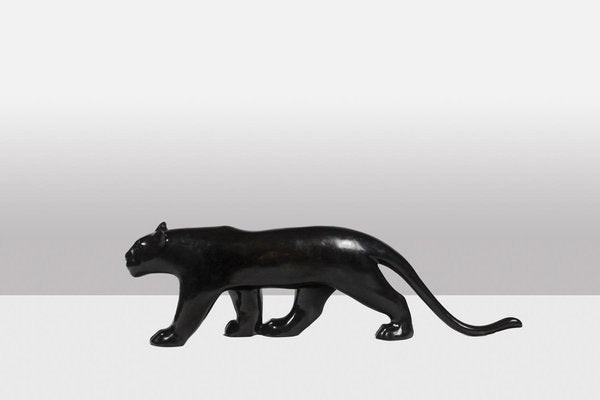 Large Black Panther in Bronze by François Pompon, 2006-CEJ-1770689