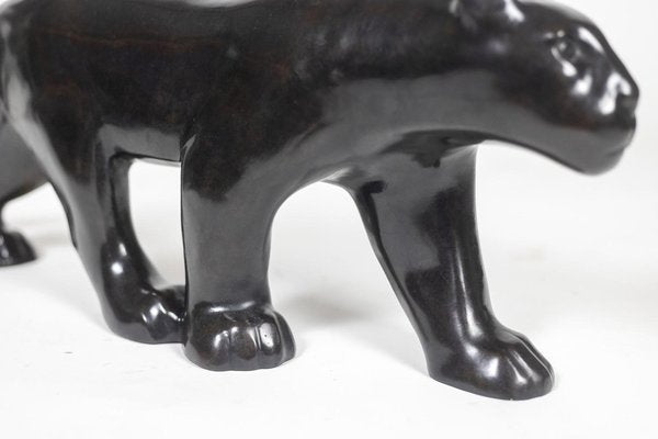 Large Black Panther in Bronze by François Pompon, 2006-CEJ-1770689