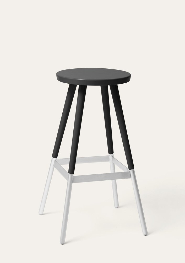 Large Black Tupp Stool by Storängen Design