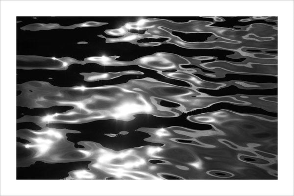 Large Black White Seascape, Reflections of Lido Island, Abstract Venice Waters 2021-RWC-825212