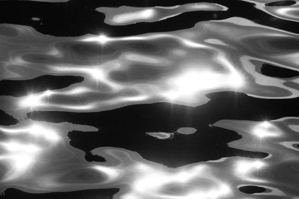 Large Black White Seascape, Reflections of Lido Island, Abstract Venice Waters 2021-RWC-825212