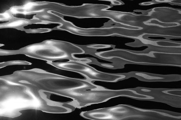 Large Black White Seascape, Reflections of Lido Island, Abstract Venice Waters 2021-RWC-825212