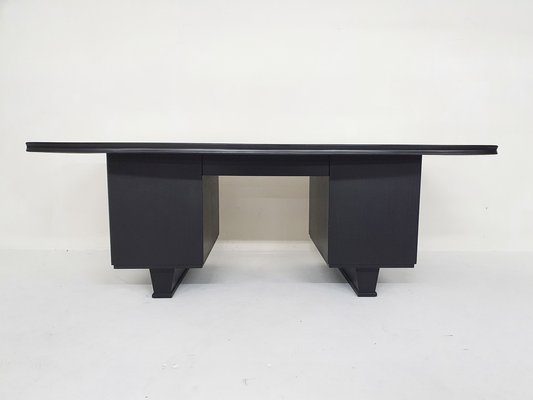 Large Black Wooden Executive Desk, 1960s-ZO-1643616