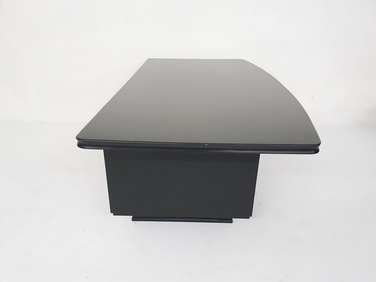 Large Black Wooden Executive Desk, 1960s-ZO-1643616