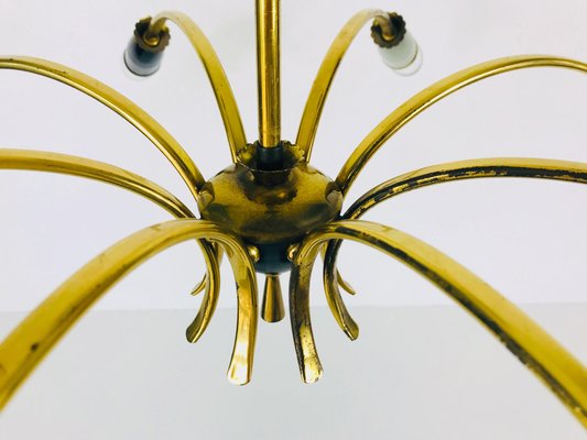 Large Brass 8-Arm Sputnik Chandelier, 1950s-PUK-617836