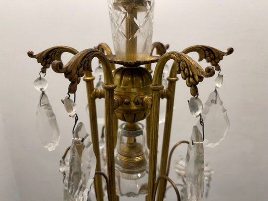 Large Brass and Crystal Chandelier, 1950s-JJC-1775390