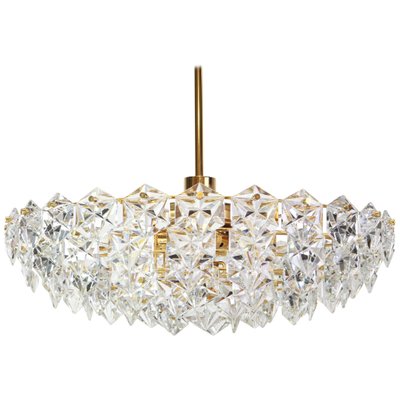 Large Brass and Crystal Glass Chandelier from Kinkeldey, Germany, 1970s-UGR-1085737