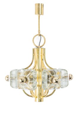 Large Brass and Crystal Glass Pendant by Sische, Germany, 1970s-UGR-1352525