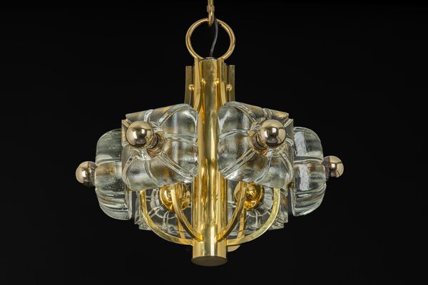 Large Brass and Crystal Glass Pendant by Sische, Germany, 1970s-UGR-1352525