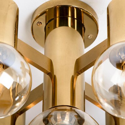 Large Brass and Glass Light Fixture in the Style of Jacobsson, 1960s-VDW-956762