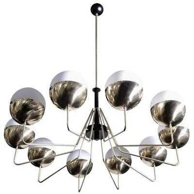 Large Brass and Glass Sputnik Chandelier in the Style of Stilnovo, 2000s-VLZ-631853