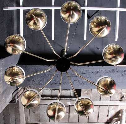 Large Brass and Glass Sputnik Chandelier in the Style of Stilnovo, 2000s-VLZ-631853