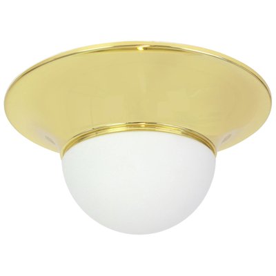 Large Brass and Glass UFO Flush Mount, Limburg, Germany, 1970s-UGR-1086314