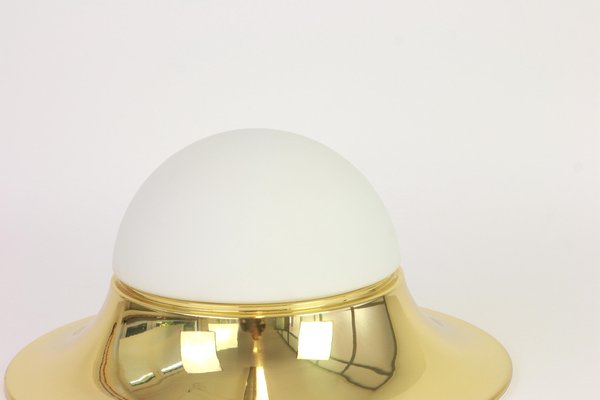 Large Brass and Glass UFO Flush Mount, Limburg, Germany, 1970s-UGR-1086314