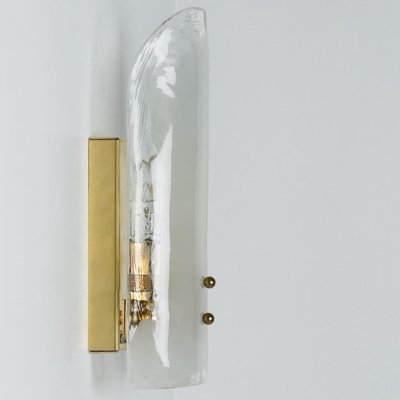 Large Brass and Hand Blown Glass Wall Light by J.T. Kalmar, 1960s-VDW-2026613