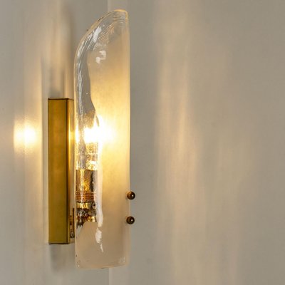 Large Brass and Hand Blown Glass Wall Light by J.T. Kalmar, 1960s-VDW-2026613