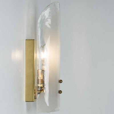 Large Brass and Hand Blown Glass Wall Light by J.T. Kalmar, 1960s-VDW-2026613