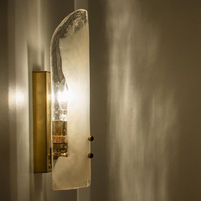 Large Brass and Hand Blown Glass Wall Lights attributed to J.T. Kalmar, 1960s-VDW-2036501