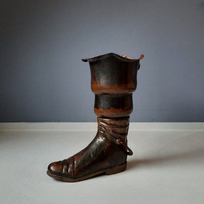 Large Brass Boot Cane Holder by Egidio Casagrande, Borgo Valsugana, Italy, 1950s-SJU-1795893