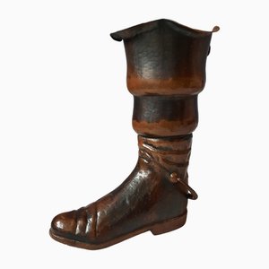 Large Brass Boot Cane Holder by Egidio Casagrande, Borgo Valsugana, Italy, 1950s-SJU-1795893