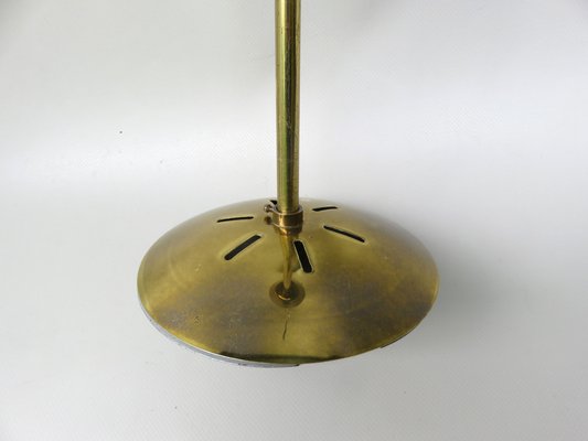 Large Brass Ceiling Lamp with Pleated Ball, 1950s-EY-1287003