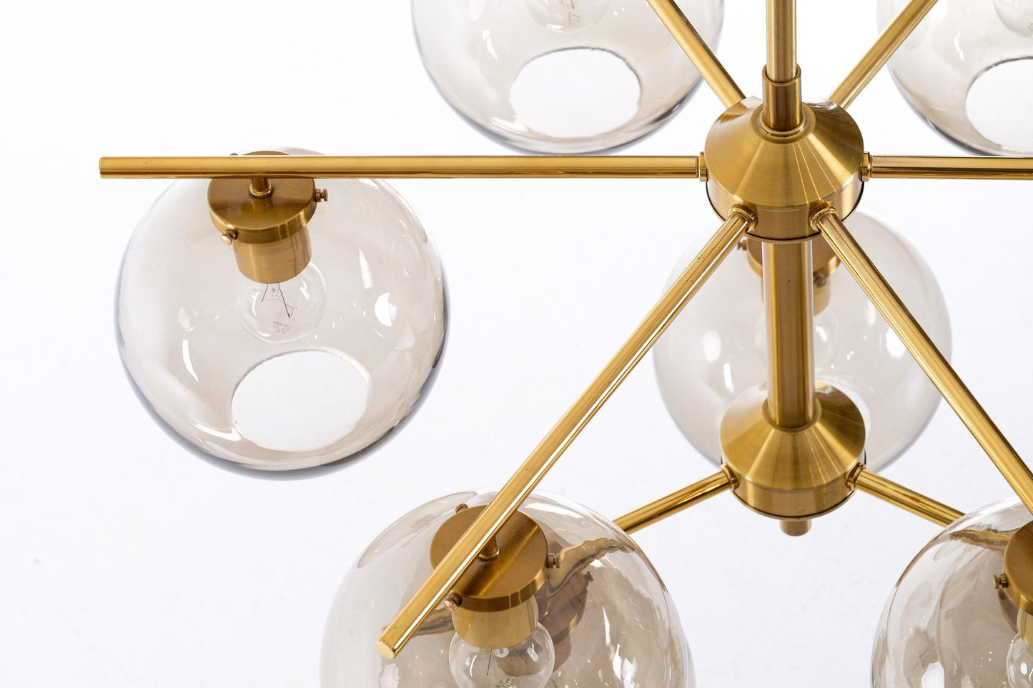 Large Brass Chandelier by Holger Johansson, Sweden, 1970s