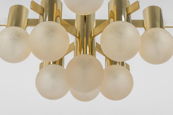 Large Brass Chandelier in the style of Sciolari, Germany, 1960s-UGR-1565675