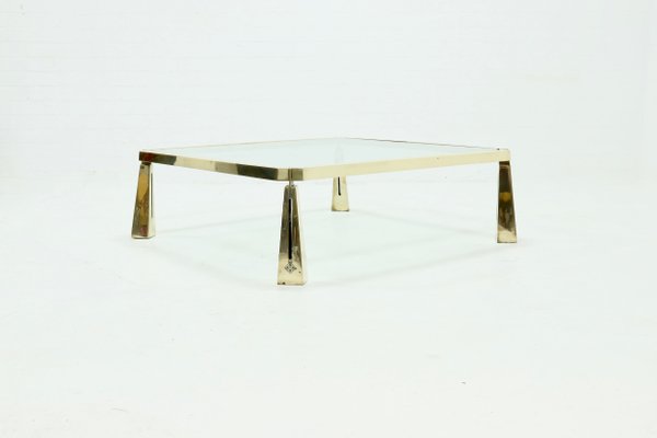 Large Brass Coffee Table by Peter Ghyczy, 1980s-VV-904482