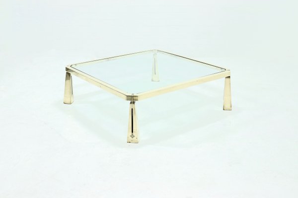 Large Brass Coffee Table by Peter Ghyczy, 1980s-VV-904482