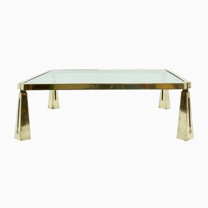 Large Brass Coffee Table by Peter Ghyczy, 1980s-VV-904482