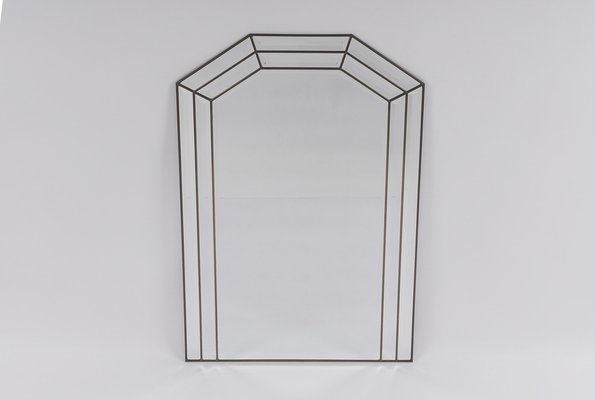 Large Brass Cut Wall Mirror, 1970s-KQB-1445294