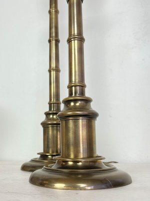 Large Brass Faux-Bamboo Table Lamps, 1960’s., Set of 2-WZZ-1328811