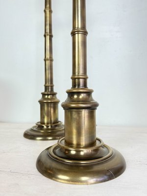 Large Brass Faux-Bamboo Table Lamps, 1960’s., Set of 2-WZZ-1328811