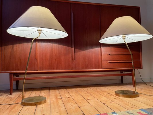 Large Brass Floor Lamps, 1960s, Set of 2-WSA-869690